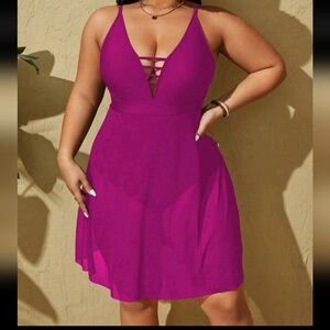 One piece Swimwear w/built-in cover